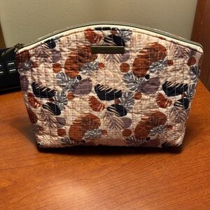 Floral Quilted Women's Makeup Bag
